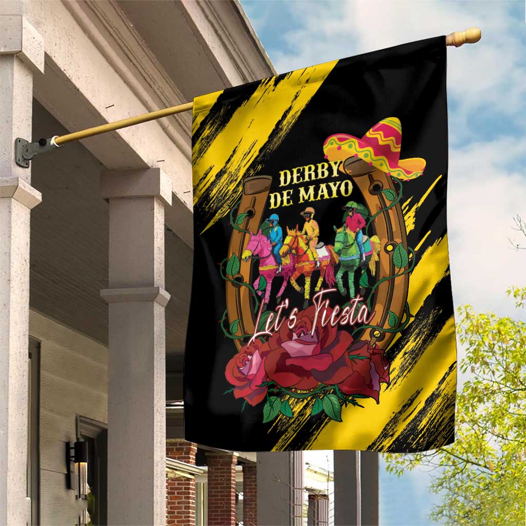 Derby De Mayo 2025 Garden Flag Pinata Horse Racing Let's Fiesta