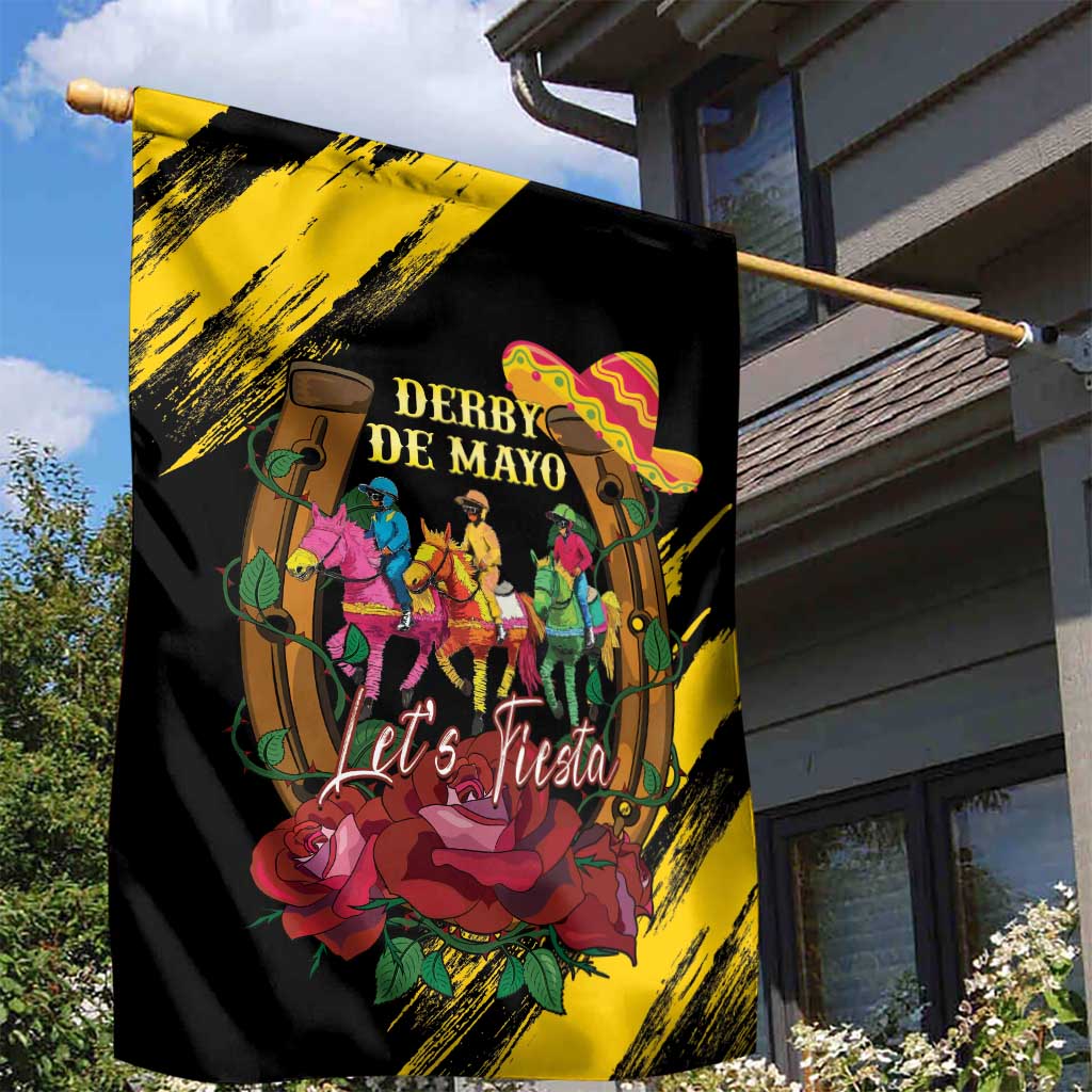 Derby De Mayo 2025 Garden Flag Pinata Horse Racing Let's Fiesta