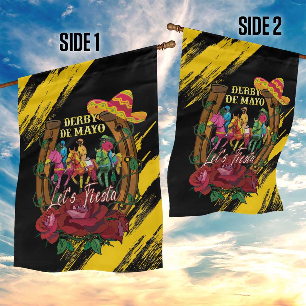 Derby De Mayo 2025 Garden Flag Pinata Horse Racing Let's Fiesta