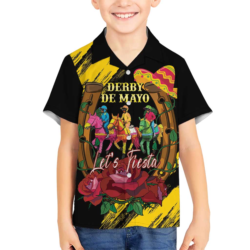 Derby De Mayo 2025 Kid Hawaiian Shirt Pinata Horse Racing Let's Fiesta