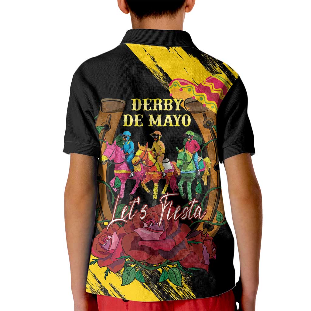 Derby De Mayo 2025 Kid Polo Shirt Pinata Horse Racing Let's Fiesta