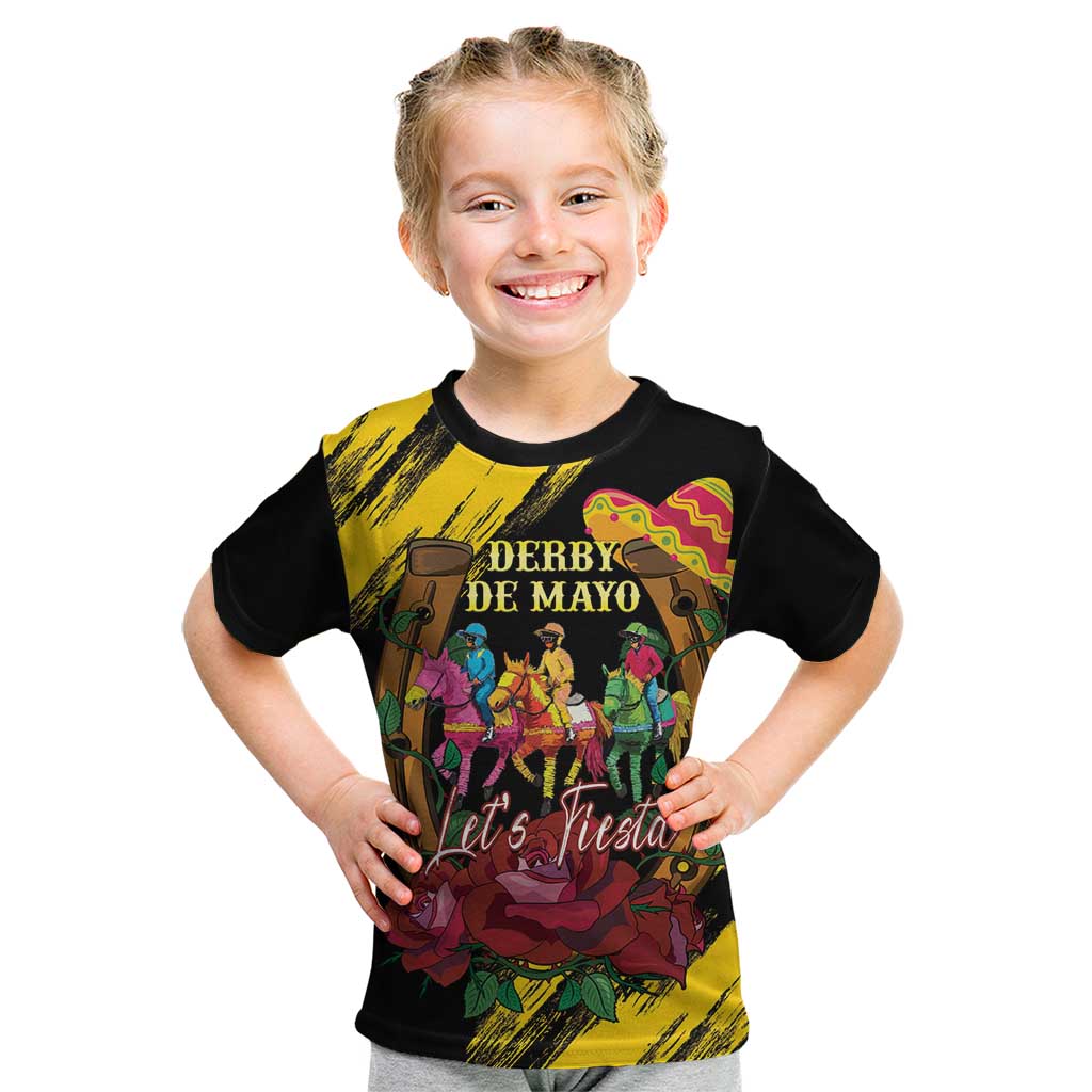 Derby De Mayo 2025 Kid T Shirt Pinata Horse Racing Let's Fiesta
