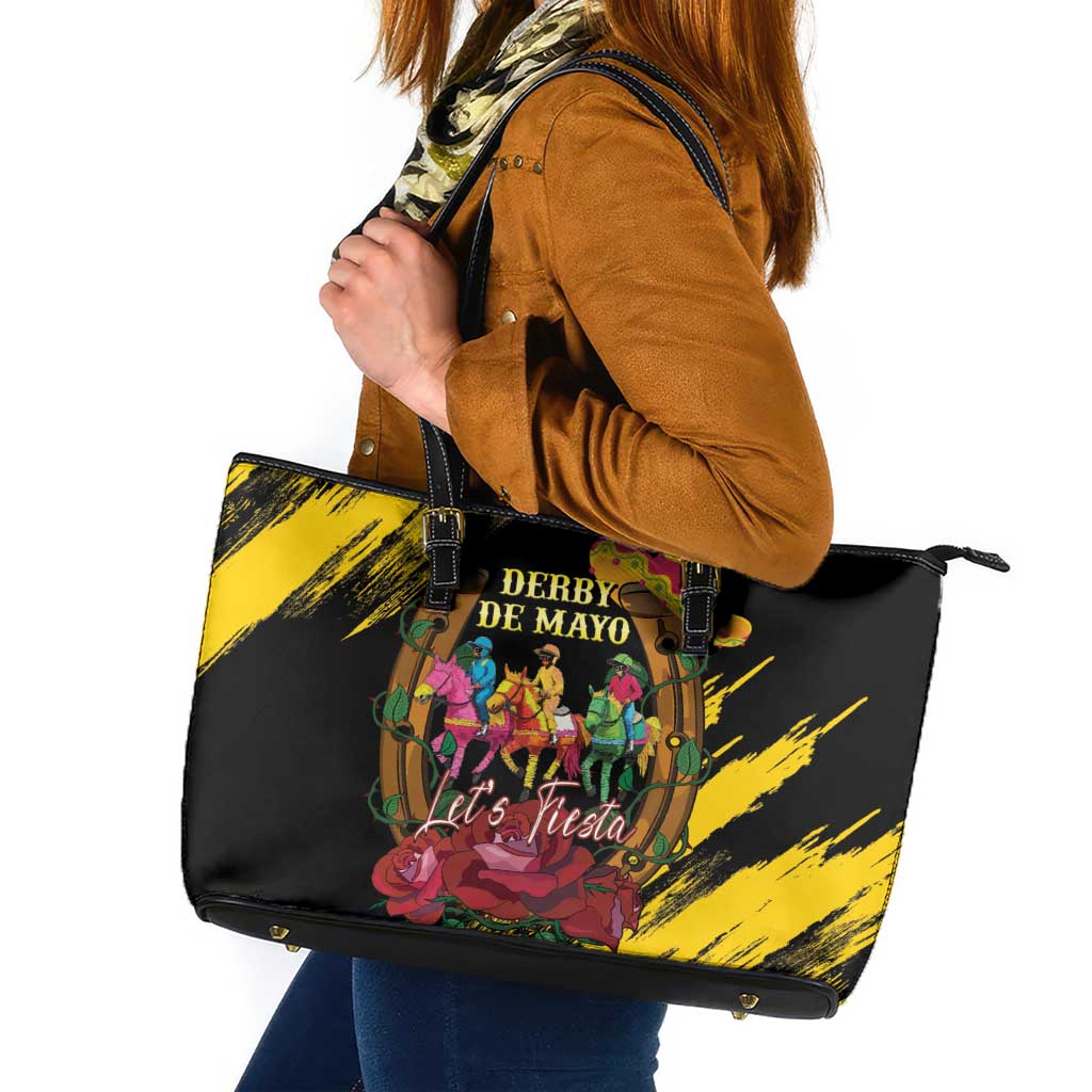 Derby De Mayo 2025 Leather Tote Bag Pinata Horse Racing Let's Fiesta