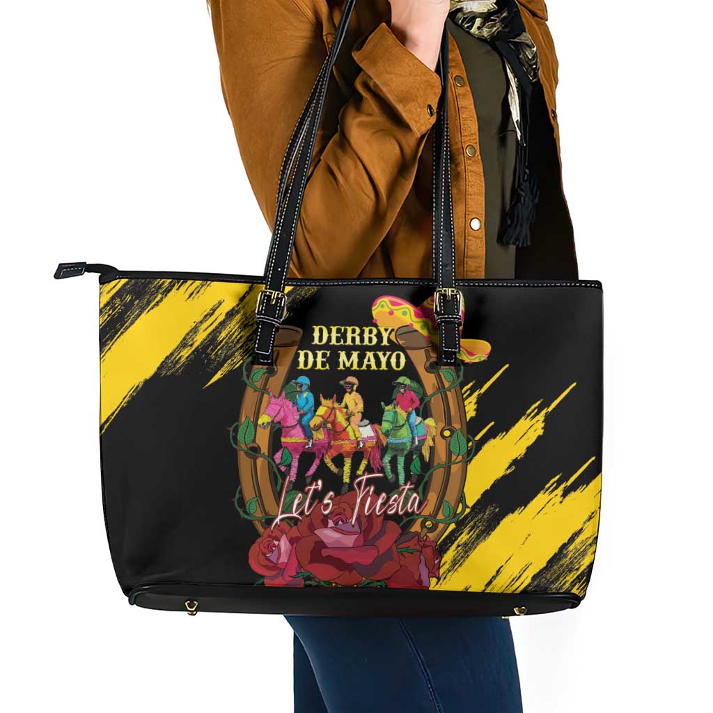 Derby De Mayo 2025 Leather Tote Bag Pinata Horse Racing Let's Fiesta