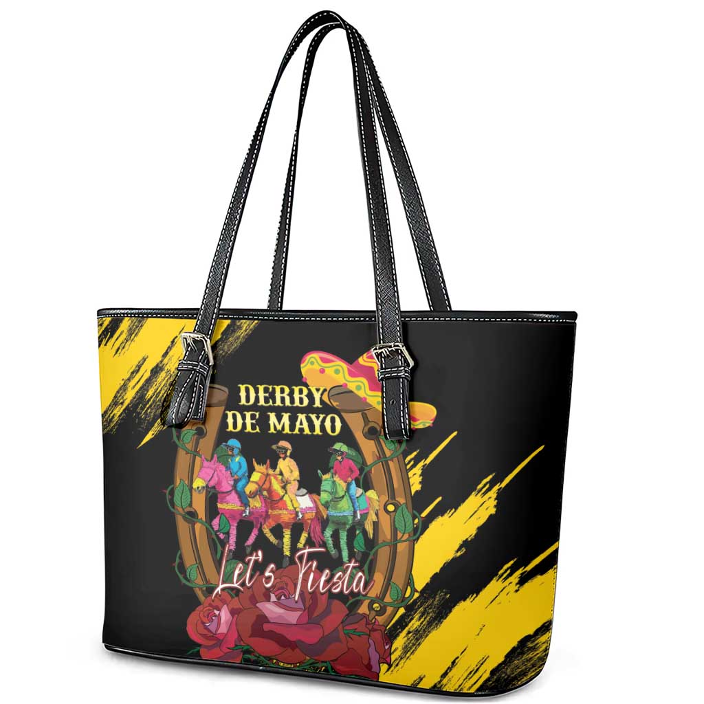 Derby De Mayo 2025 Leather Tote Bag Pinata Horse Racing Let's Fiesta