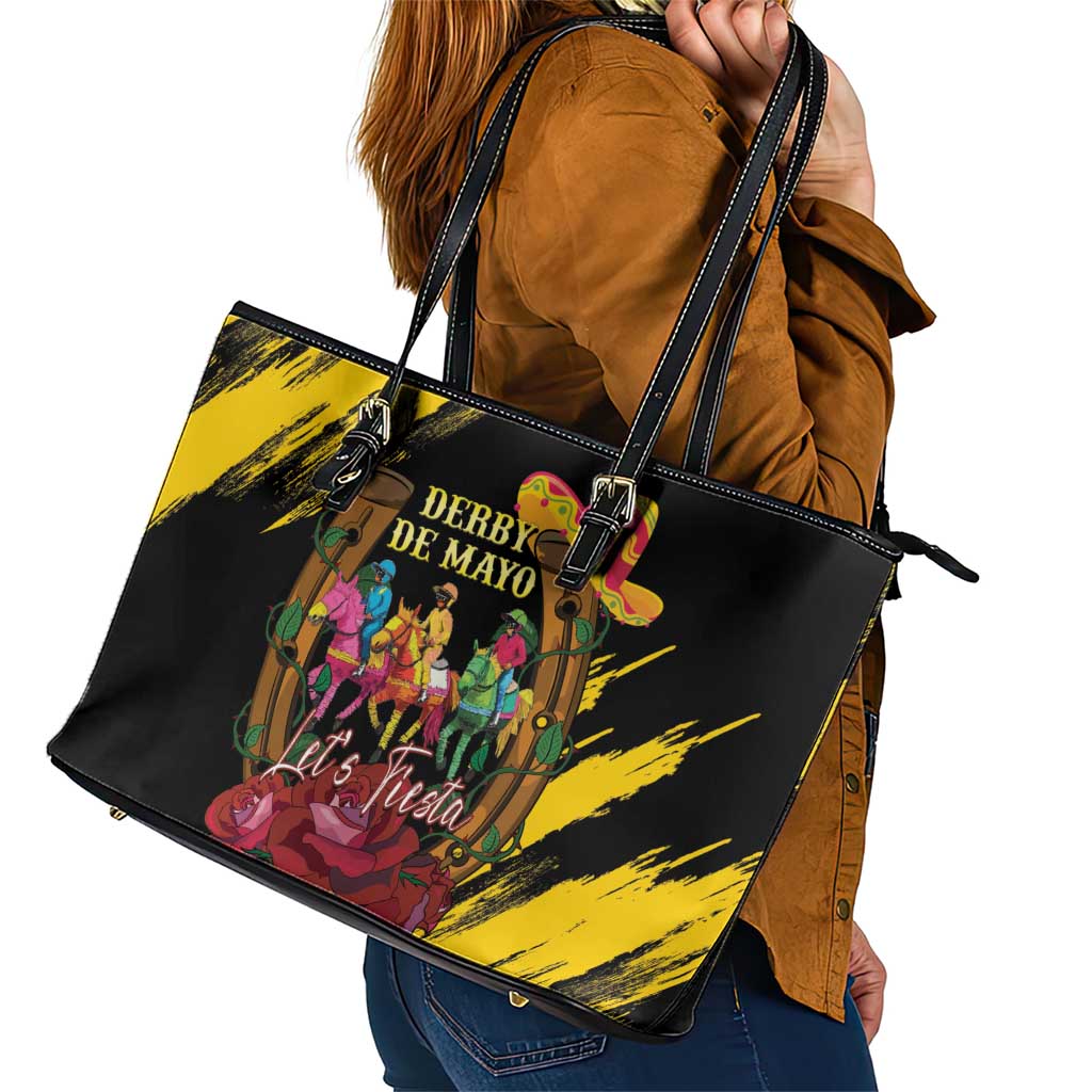 Derby De Mayo 2025 Leather Tote Bag Pinata Horse Racing Let's Fiesta