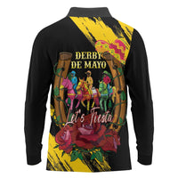 Derby De Mayo 2025 Long Sleeve Polo Shirt Pinata Horse Racing Let's Fiesta