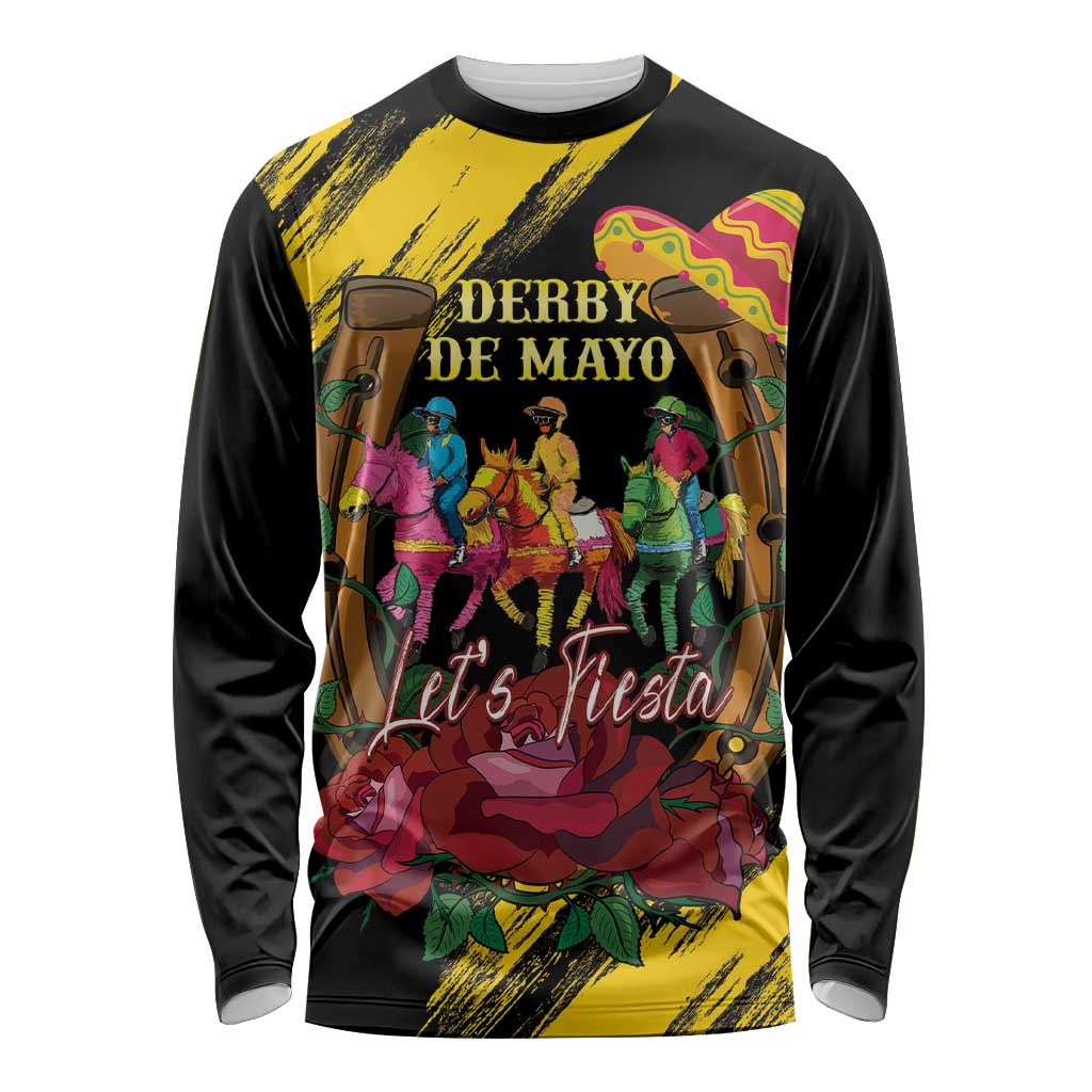 Derby De Mayo 2025 Long Sleeve Shirt Pinata Horse Racing Let's Fiesta