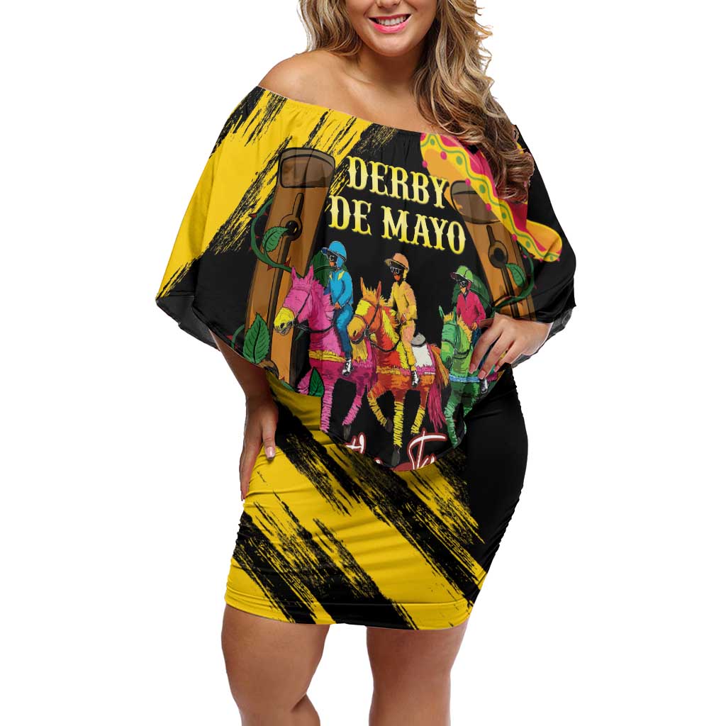 Derby De Mayo 2025 Off Shoulder Short Dress Pinata Horse Racing Let's Fiesta