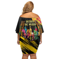 Derby De Mayo 2025 Off Shoulder Short Dress Pinata Horse Racing Let's Fiesta