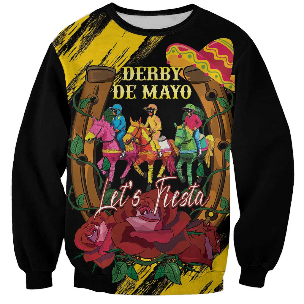 Derby De Mayo 2025 Sweatshirt Pinata Horse Racing Let's Fiesta - Wonder Print Shop