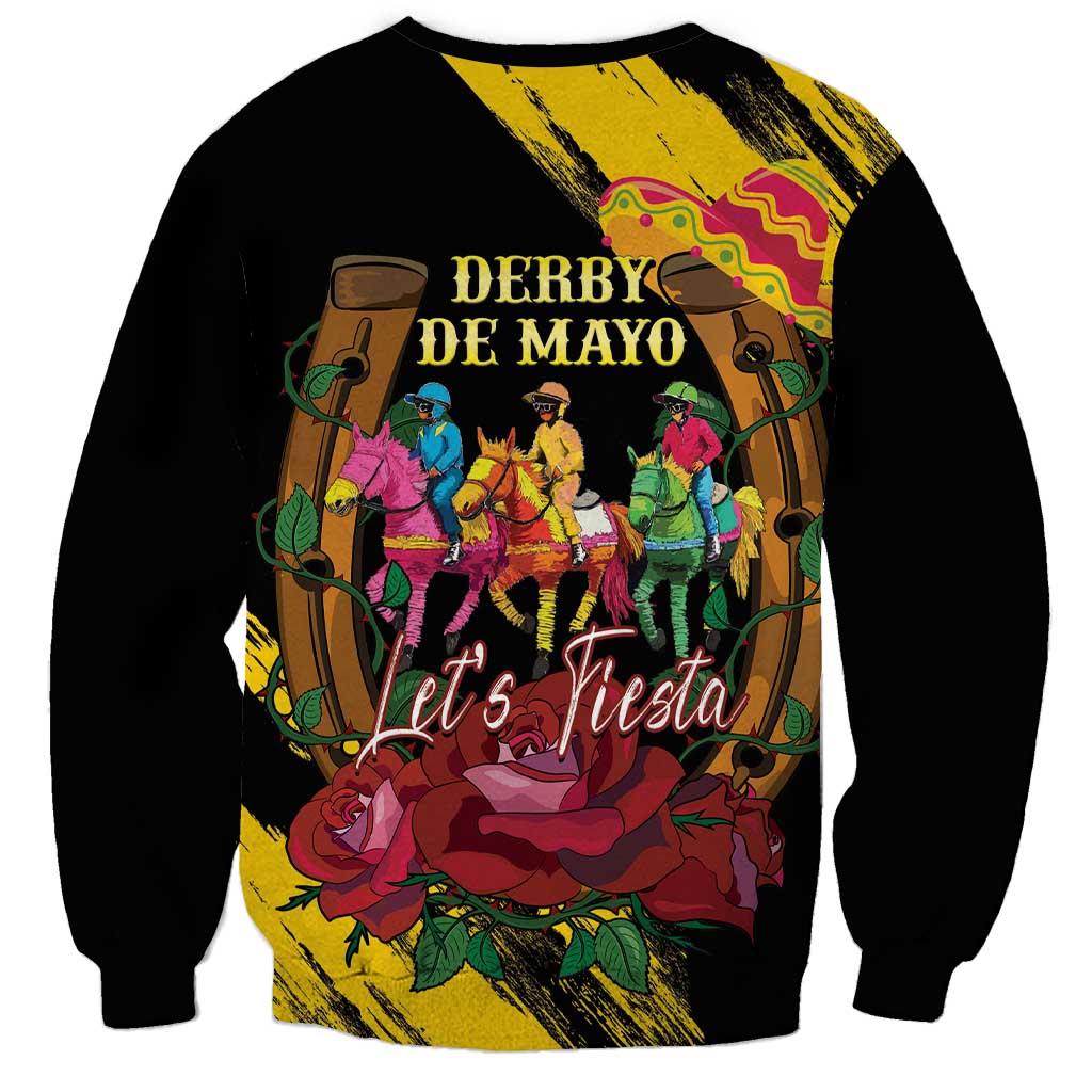 Derby De Mayo 2025 Sweatshirt Pinata Horse Racing Let's Fiesta - Wonder Print Shop