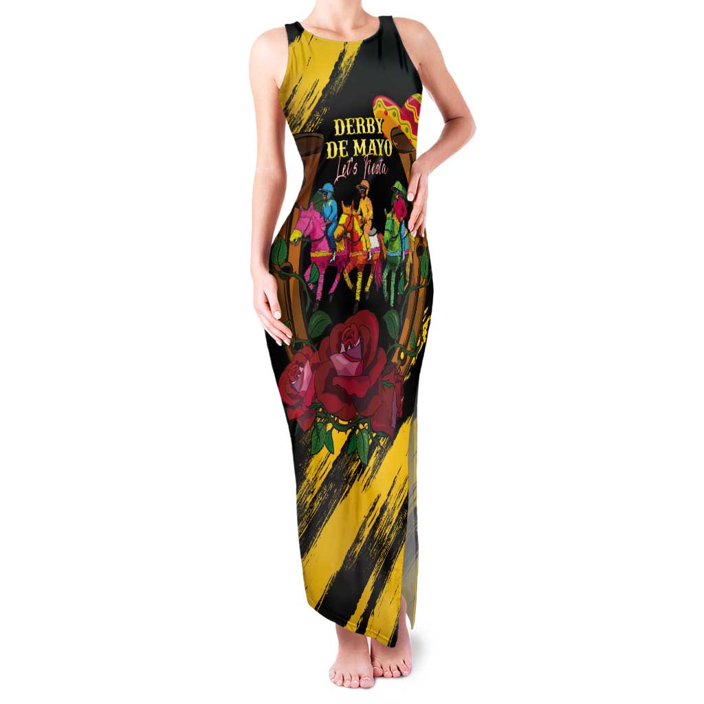 Derby De Mayo 2025 Tank Maxi Dress Pinata Horse Racing Let's Fiesta - Wonder Print Shop