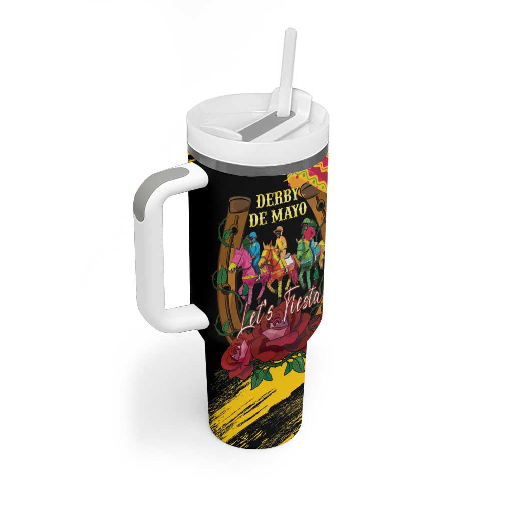 Derby De Mayo 2025 Tumbler With Handle Pinata Horse Racing Let's Fiesta - Wonder Print Shop