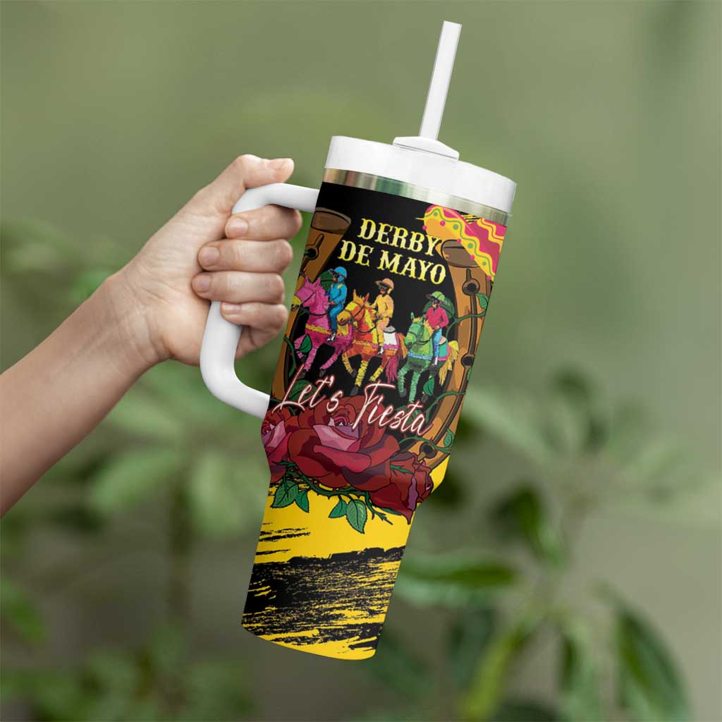 Derby De Mayo 2025 Tumbler With Handle Pinata Horse Racing Let's Fiesta - Wonder Print Shop