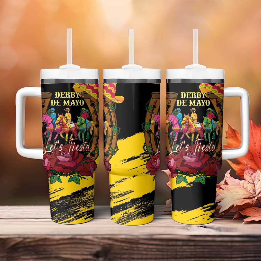 Derby De Mayo 2025 Tumbler With Handle Pinata Horse Racing Let's Fiesta - Wonder Print Shop