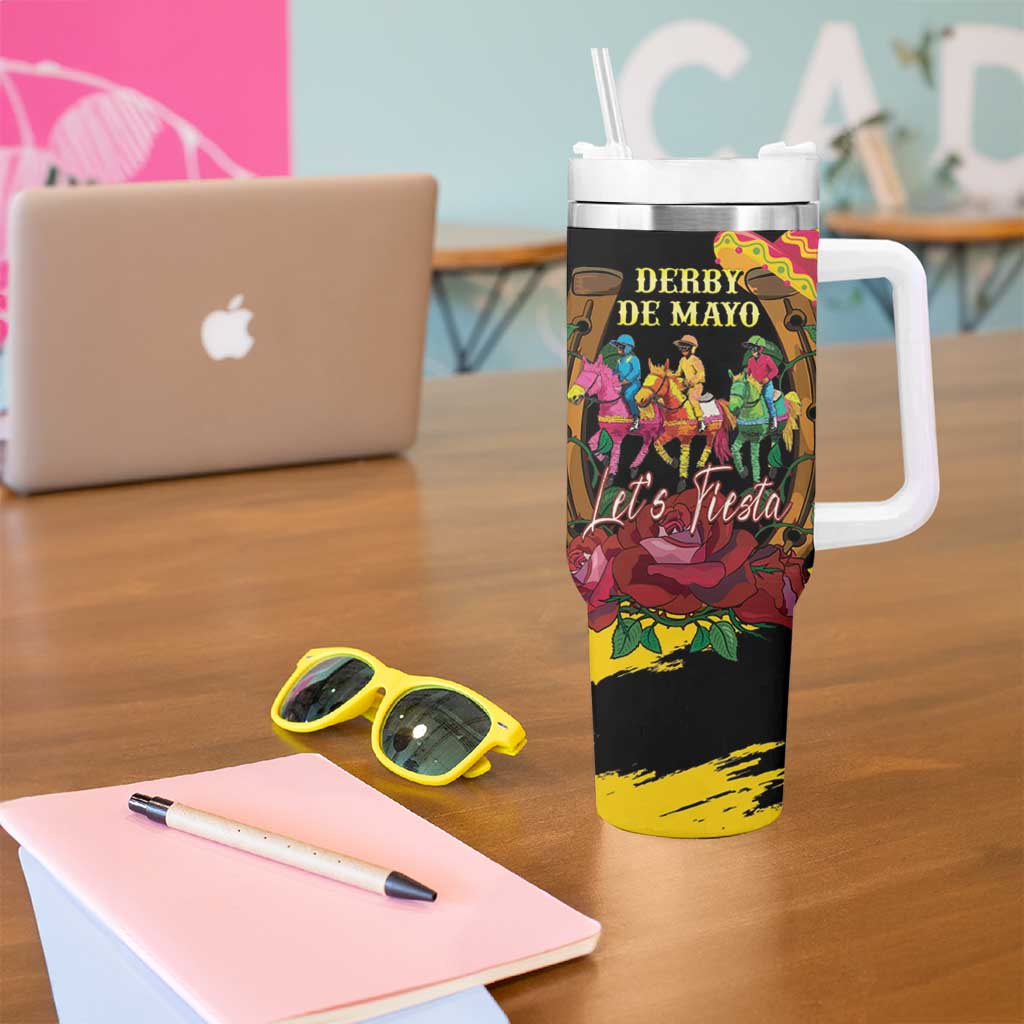 Derby De Mayo 2025 Tumbler With Handle Pinata Horse Racing Let's Fiesta - Wonder Print Shop