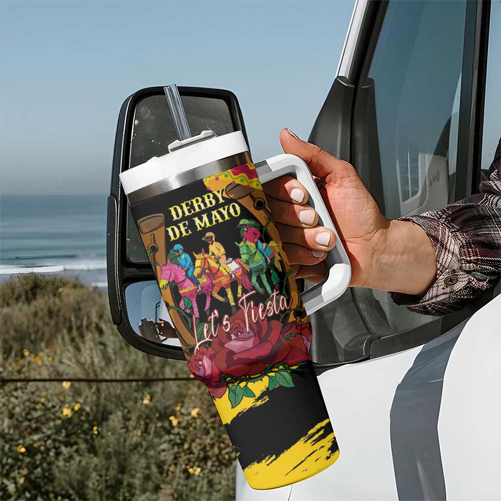 Derby De Mayo 2025 Tumbler With Handle Pinata Horse Racing Let's Fiesta - Wonder Print Shop
