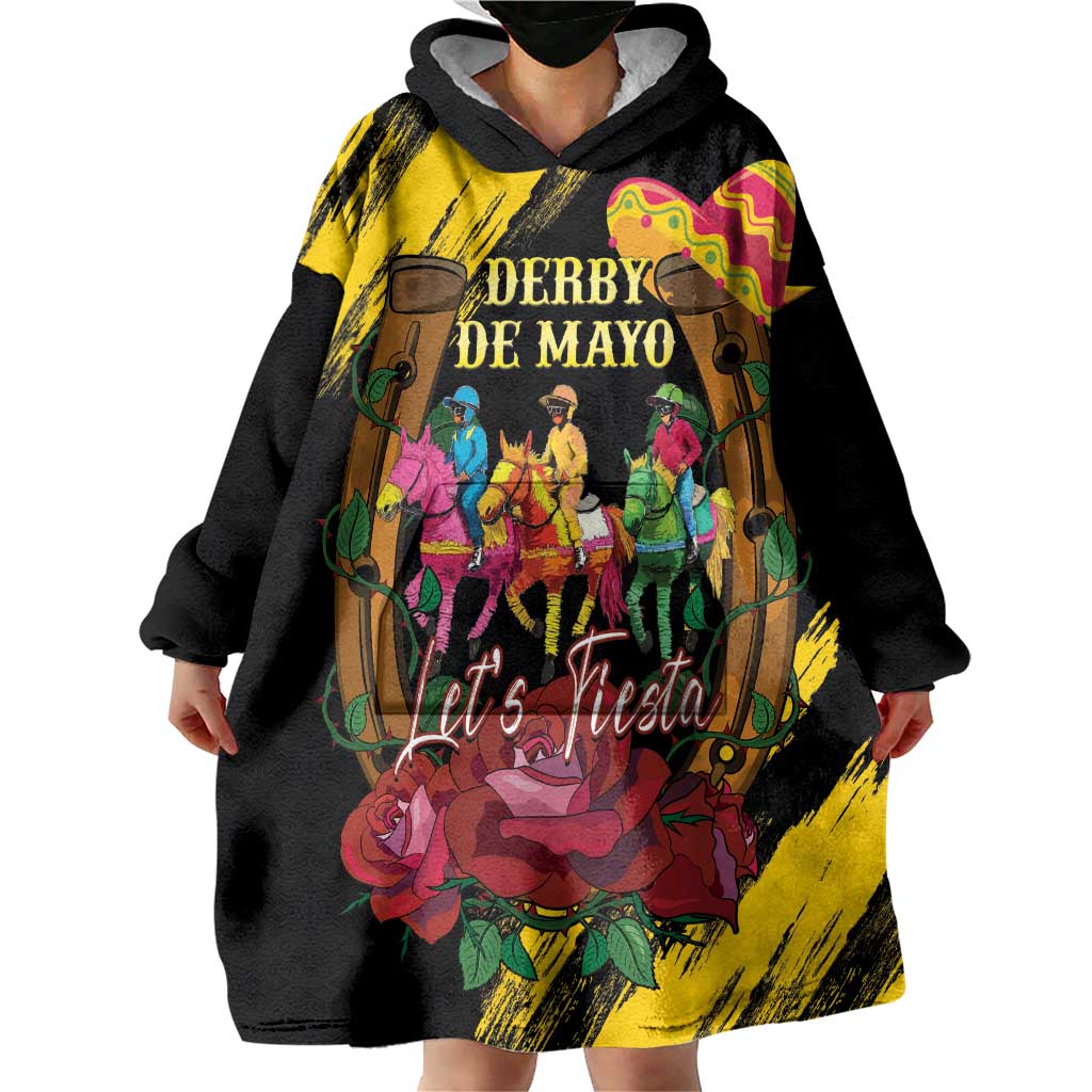 Derby De Mayo 2025 Wearable Blanket Hoodie Pinata Horse Racing Let's Fiesta - Wonder Print Shop