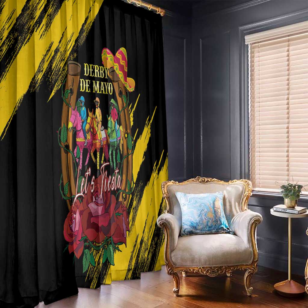 Derby De Mayo 2025 Window Curtain Pinata Horse Racing Let's Fiesta - Wonder Print Shop