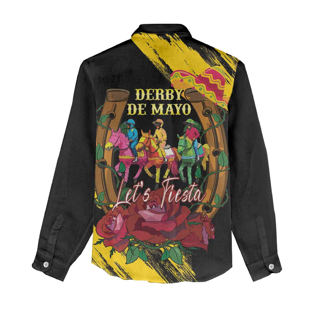 Derby De Mayo 2025 Women Casual Shirt Pinata Horse Racing Let's Fiesta - Wonder Print Shop