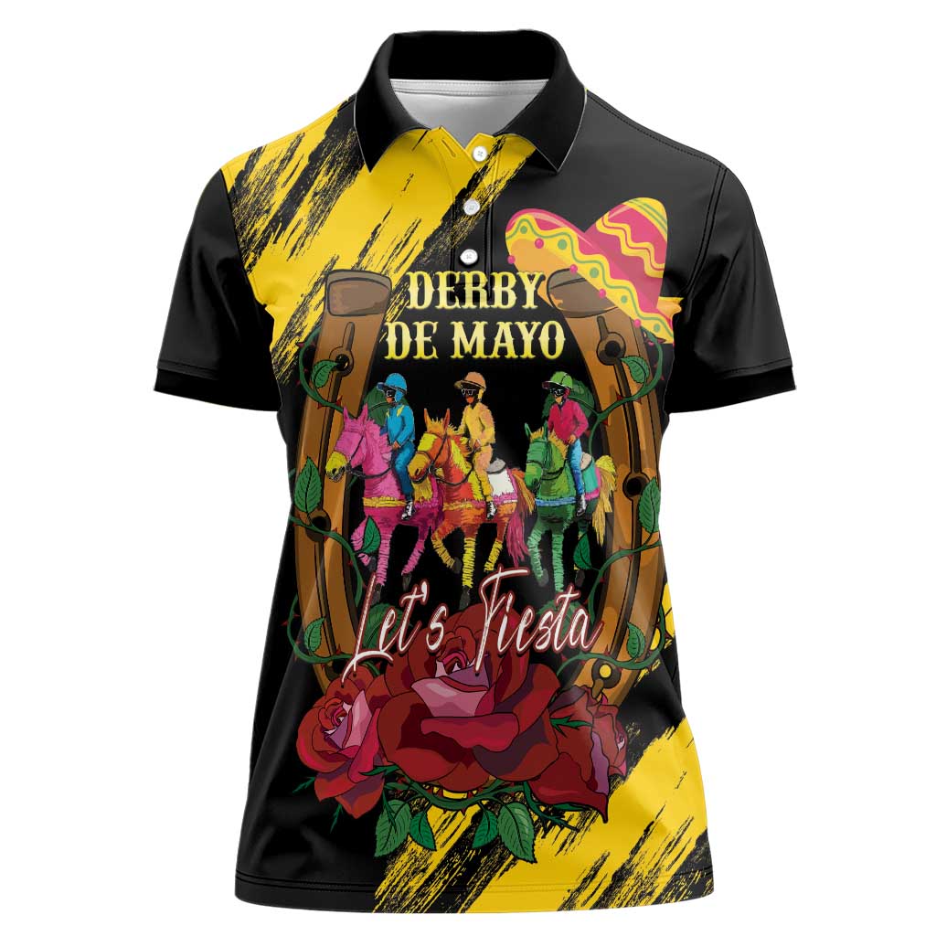 Derby De Mayo 2025 Women Polo Shirt Pinata Horse Racing Let's Fiesta - Wonder Print Shop