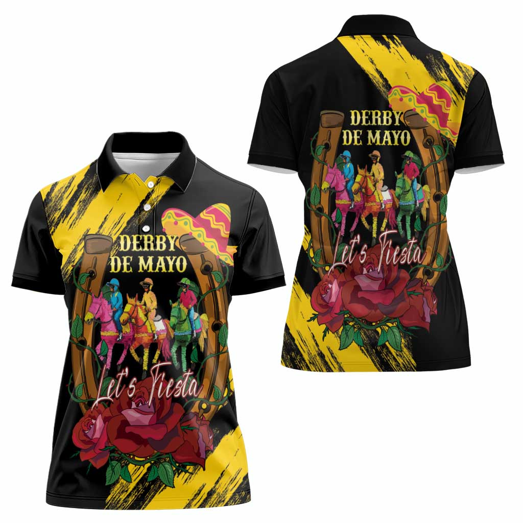 Derby De Mayo 2025 Women Polo Shirt Pinata Horse Racing Let's Fiesta - Wonder Print Shop