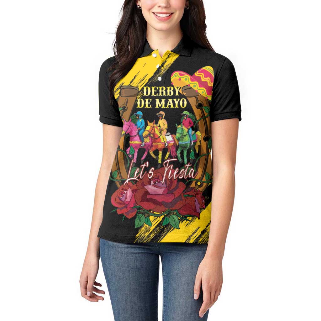 Derby De Mayo 2025 Women Polo Shirt Pinata Horse Racing Let's Fiesta - Wonder Print Shop