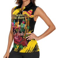 Derby De Mayo 2025 Women Sleeveless Polo Shirt Pinata Horse Racing Let's Fiesta - Wonder Print Shop