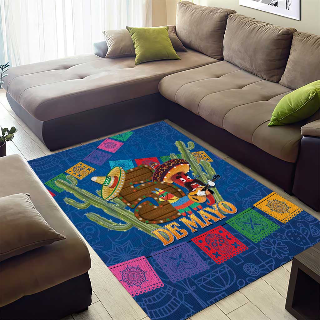 Mexico Cinco De Mayo 2025 Area Rug Chili Pepper Let's Fiesta