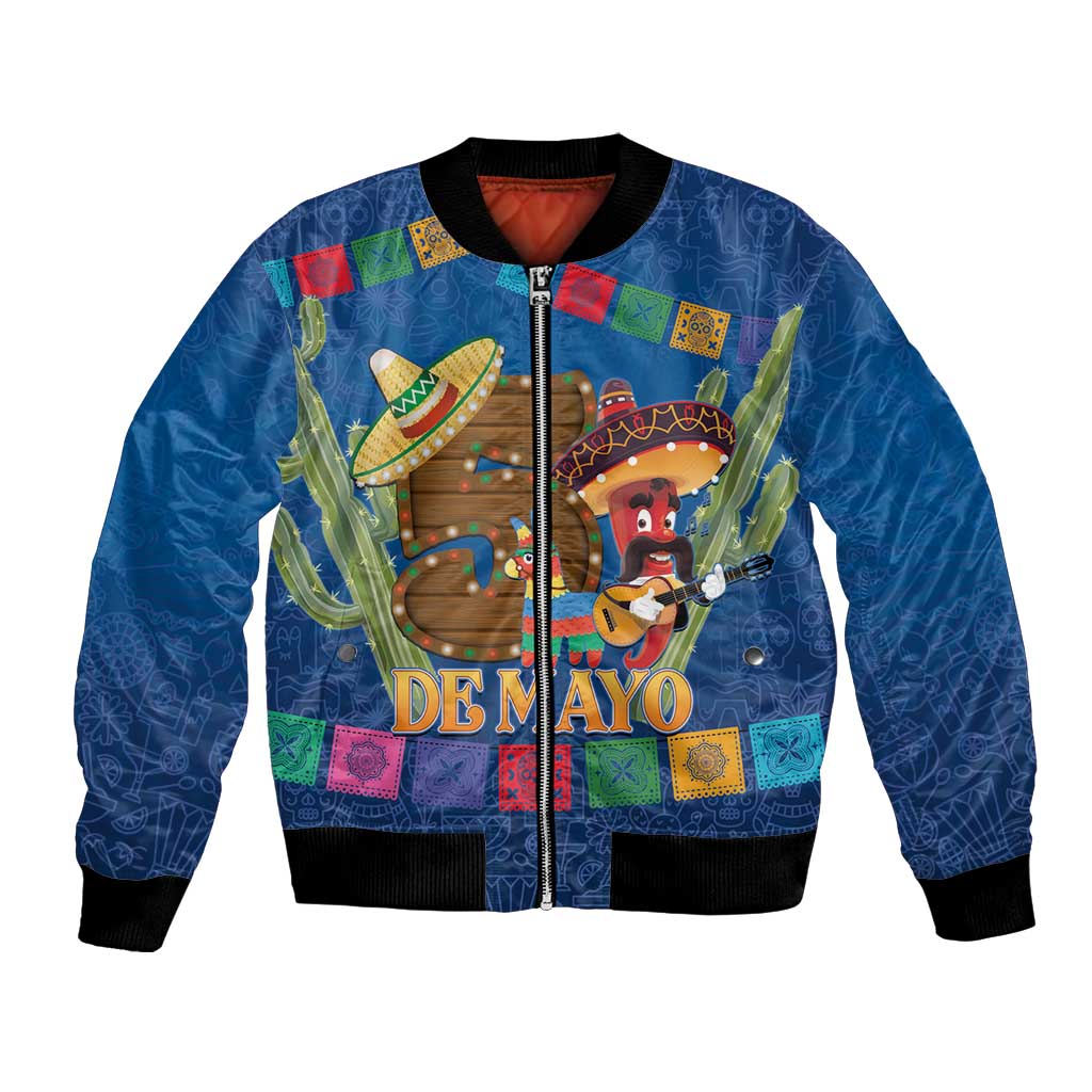 Mexico Cinco De Mayo 2025 Bomber Jacket Chili Pepper Let's Fiesta