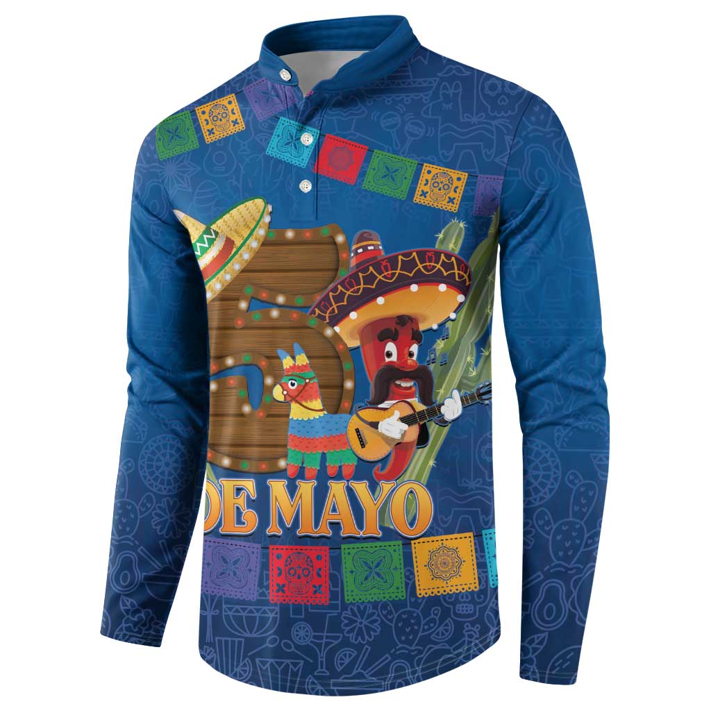 Mexico Cinco De Mayo 2025 Button Sweatshirt Chili Pepper Let's Fiesta