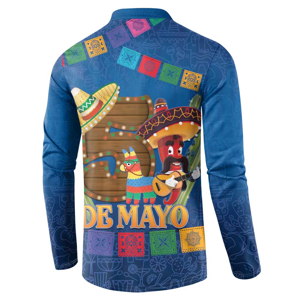 Mexico Cinco De Mayo 2025 Button Sweatshirt Chili Pepper Let's Fiesta