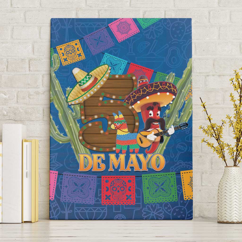 Mexico Cinco De Mayo 2025 Canvas Wall Art Chili Pepper Let's Fiesta