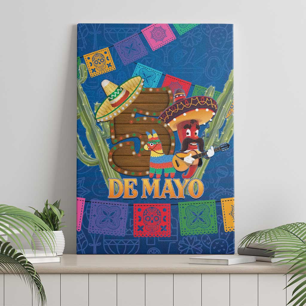 Mexico Cinco De Mayo 2025 Canvas Wall Art Chili Pepper Let's Fiesta