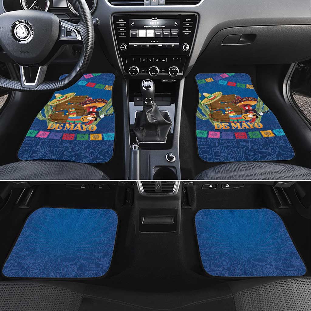 Mexico Cinco De Mayo 2025 Car Mats Chili Pepper Let's Fiesta