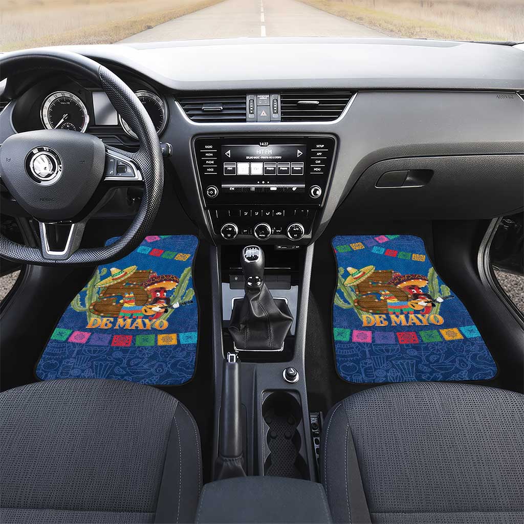 Mexico Cinco De Mayo 2025 Car Mats Chili Pepper Let's Fiesta