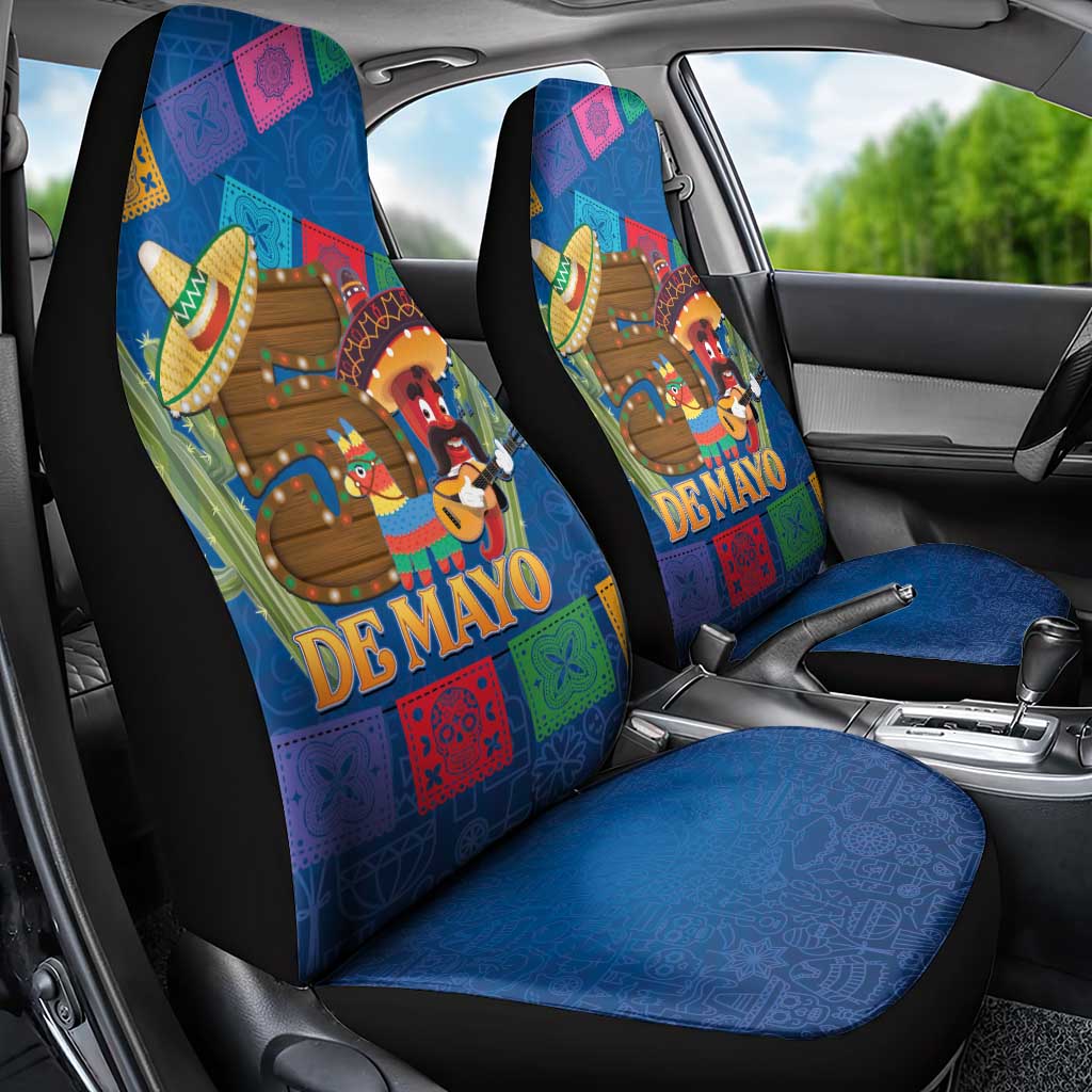 Mexico Cinco De Mayo 2025 Car Seat Cover Chili Pepper Let's Fiesta