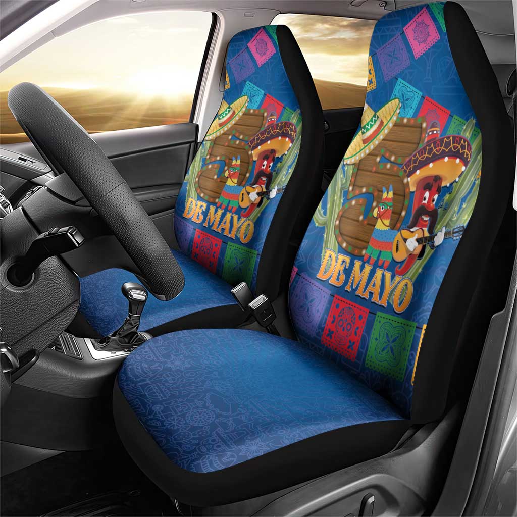 Mexico Cinco De Mayo 2025 Car Seat Cover Chili Pepper Let's Fiesta