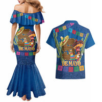 Mexico Cinco De Mayo 2025 Couples Matching Mermaid Dress and Hawaiian Shirt Chili Pepper Let's Fiesta