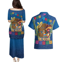 Mexico Cinco De Mayo 2025 Couples Matching Puletasi and Hawaiian Shirt Chili Pepper Let's Fiesta