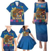 Mexico Cinco De Mayo 2025 Family Matching Puletasi and Hawaiian Shirt Chili Pepper Let's Fiesta