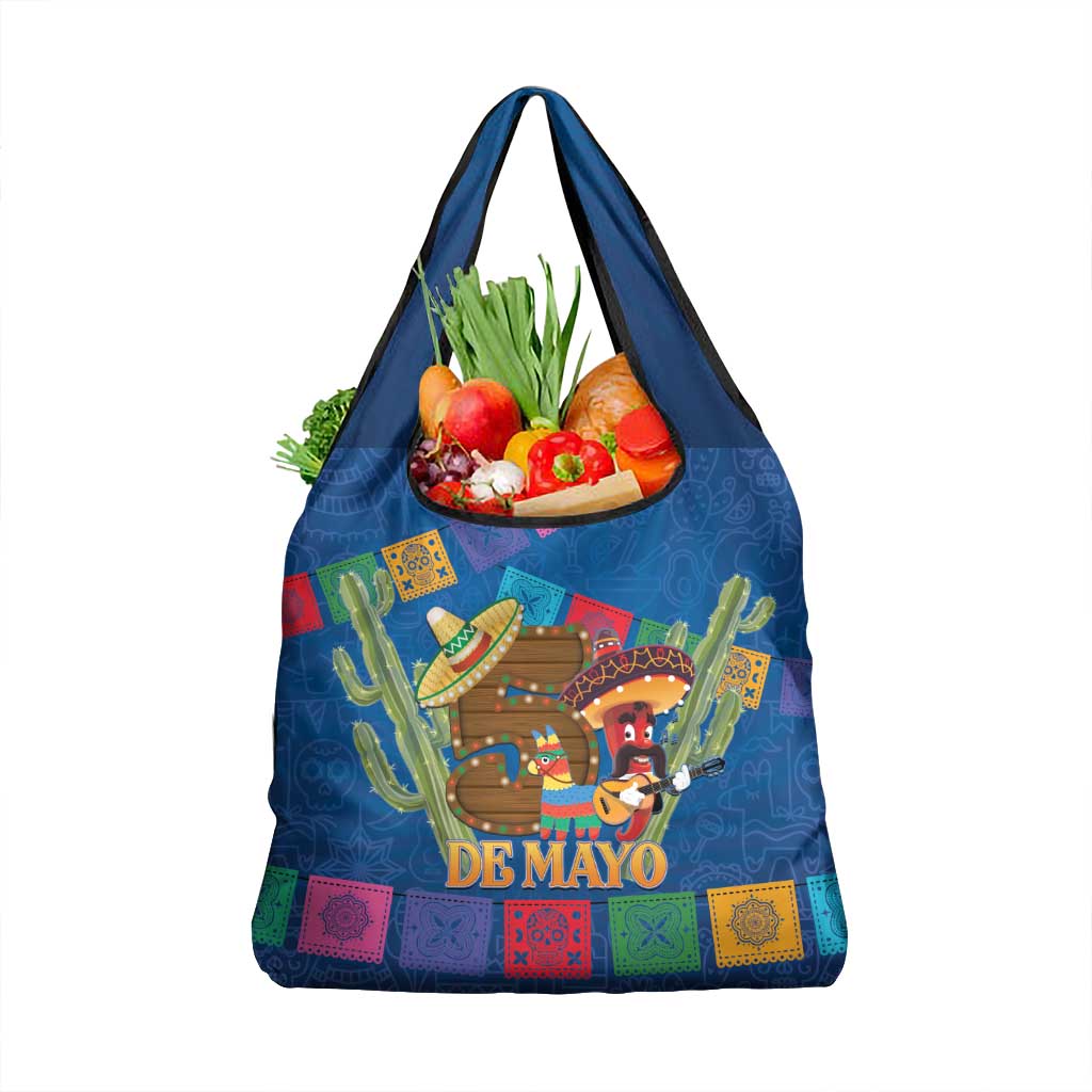 Mexico Cinco De Mayo 2025 Grocery Bag Chili Pepper Let's Fiesta
