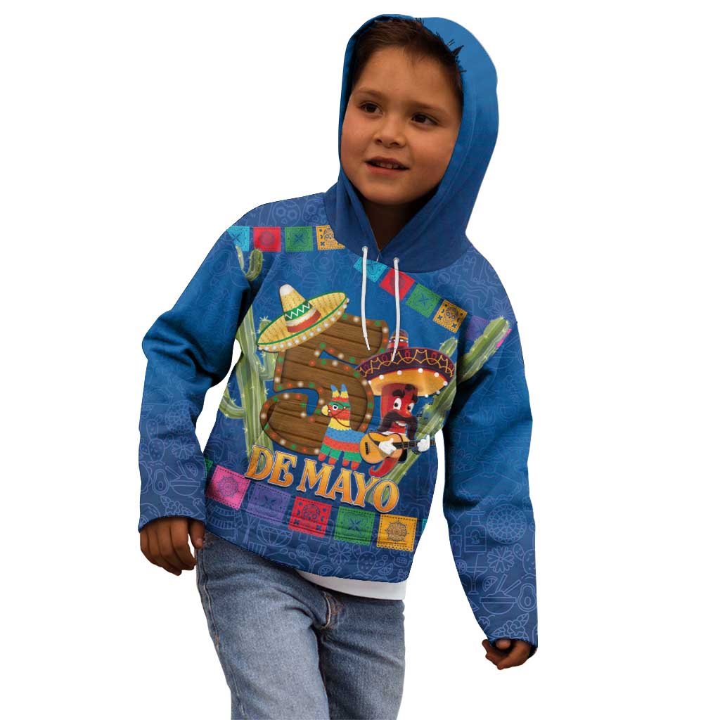 Mexico Cinco De Mayo 2025 Kid Hoodie Chili Pepper Let's Fiesta