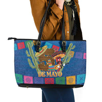 Mexico Cinco De Mayo 2025 Leather Tote Bag Chili Pepper Let's Fiesta