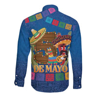Mexico Cinco De Mayo 2025 Long Sleeve Button Shirt Chili Pepper Let's Fiesta