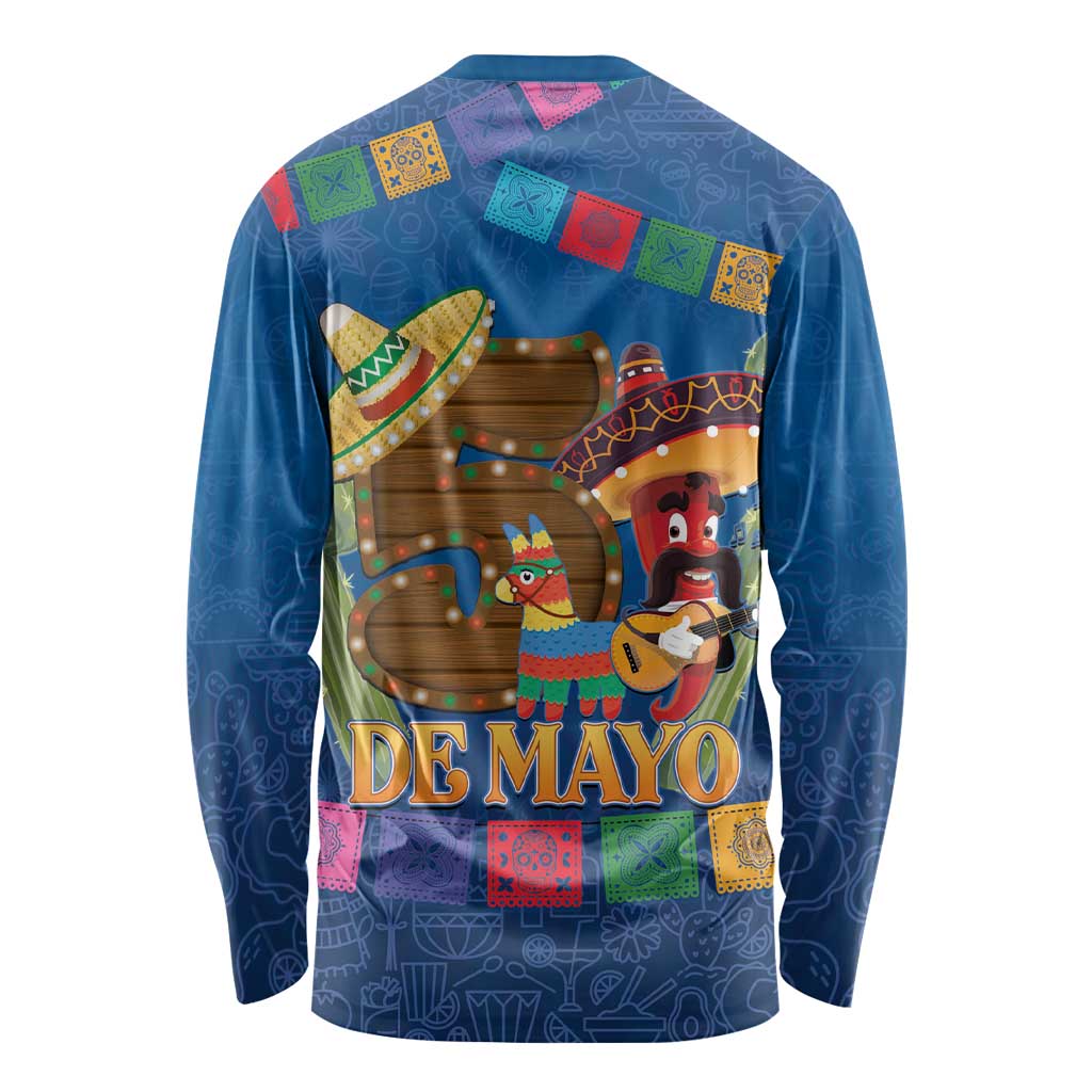 Mexico Cinco De Mayo 2025 Long Sleeve Shirt Chili Pepper Let's Fiesta