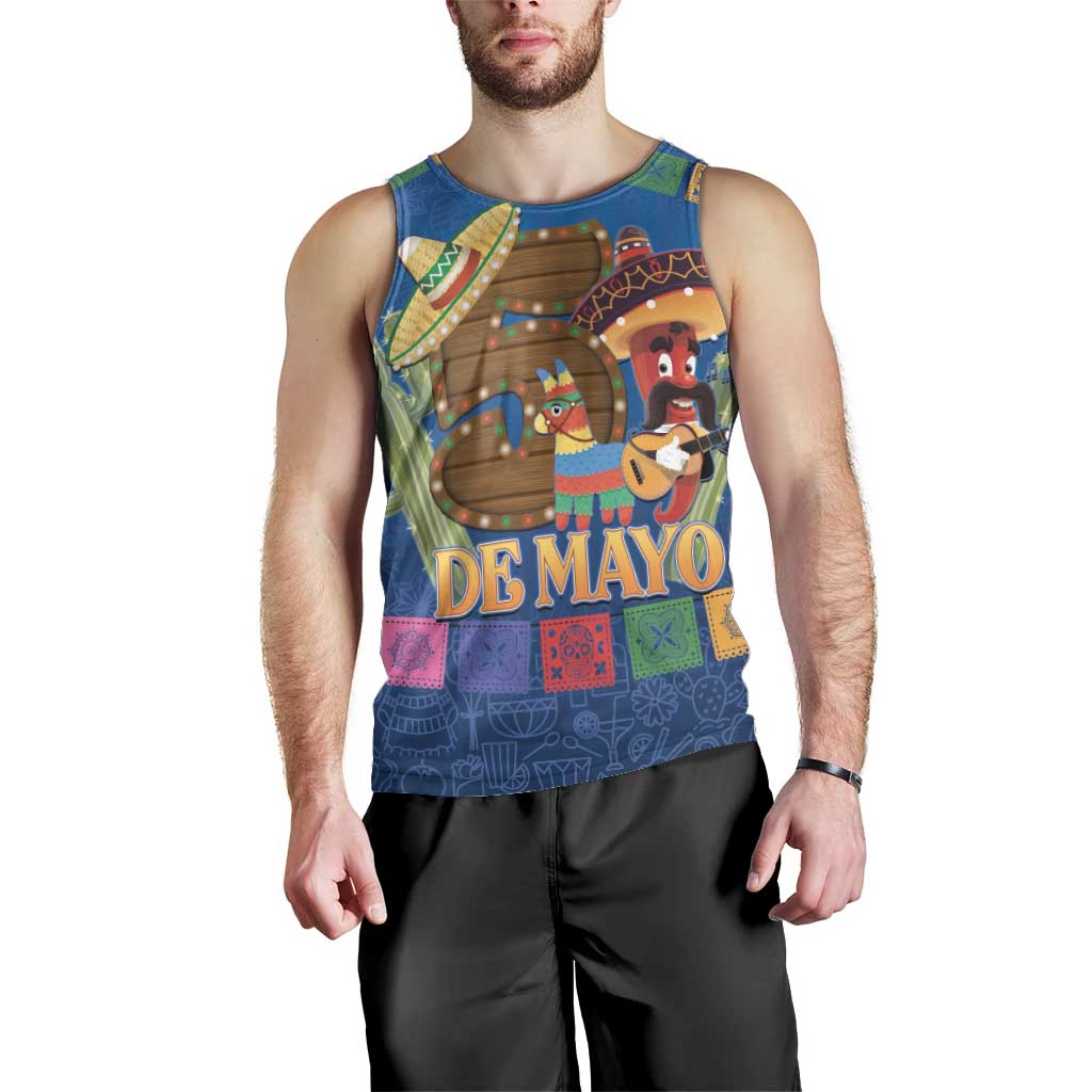 Mexico Cinco De Mayo 2025 Men Tank Top Chili Pepper Let's Fiesta