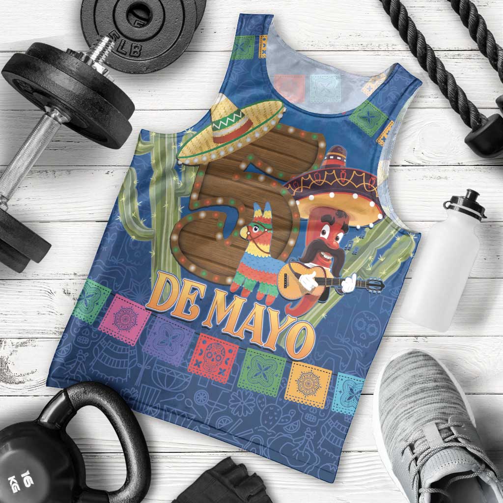 Mexico Cinco De Mayo 2025 Men Tank Top Chili Pepper Let's Fiesta