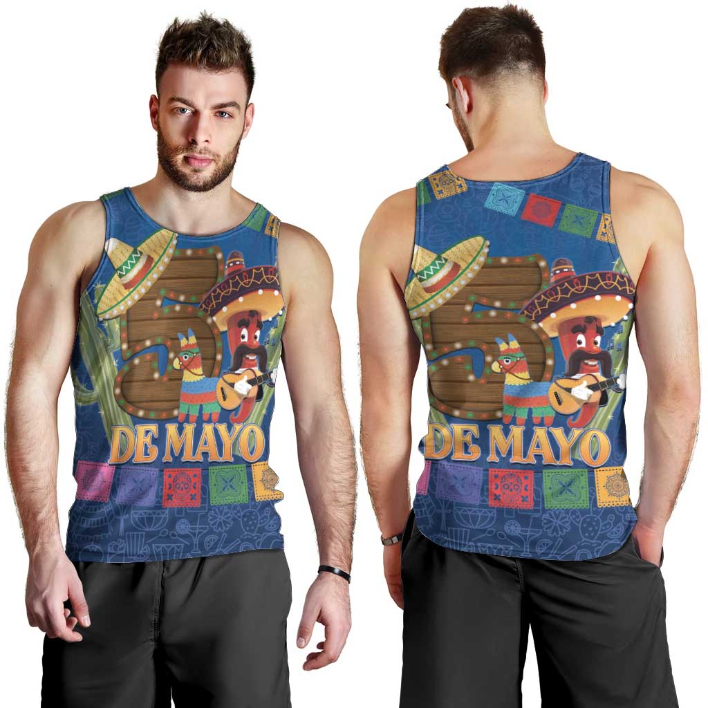 Mexico Cinco De Mayo 2025 Men Tank Top Chili Pepper Let's Fiesta